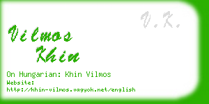 vilmos khin business card